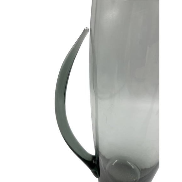 Vintage Morgantown Glass NORMANDIE Smoke Gray 10" Cocktail Pitcher - Picture 7 of 8